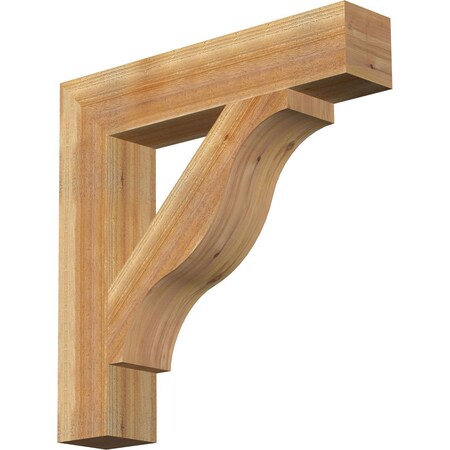 Ekena Millwork Funston Block Rough Sawn Bracket, Western Red Cedar, 6"W x 32"D x 32"H BKT06X32X32FST05RWR